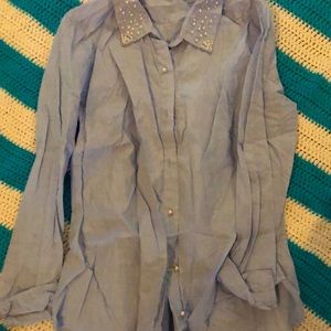 Soft denim button up